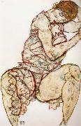 Egon Schiele Seated Woman with her Left Hand in her Hair oil painting
